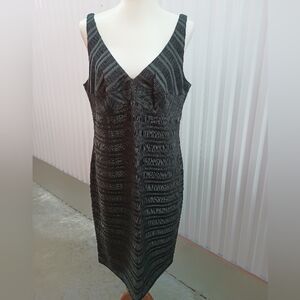 Patra Black Textured Midi Dress